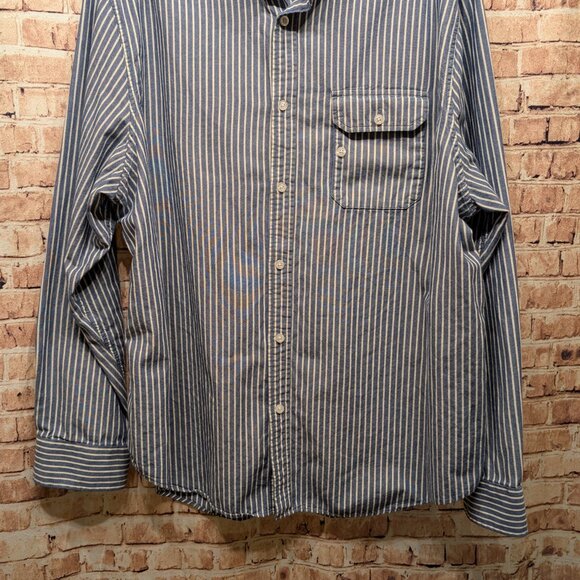 Five Four Long Sleeve Button Down Blue/White Stripe Size 2XL - Picture 2 of 13
